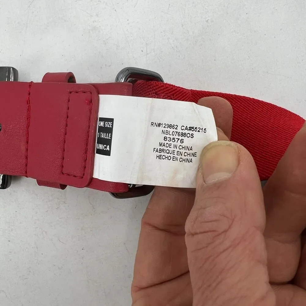 Nike‎ Belt Mens 36 Red Fabric Baseball Softball Adjustable Intensity Training